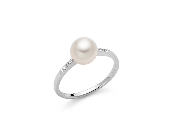 Anello Miluna Donna Miss Italia in Oro bianco Perla PLI1594 - PLI1594